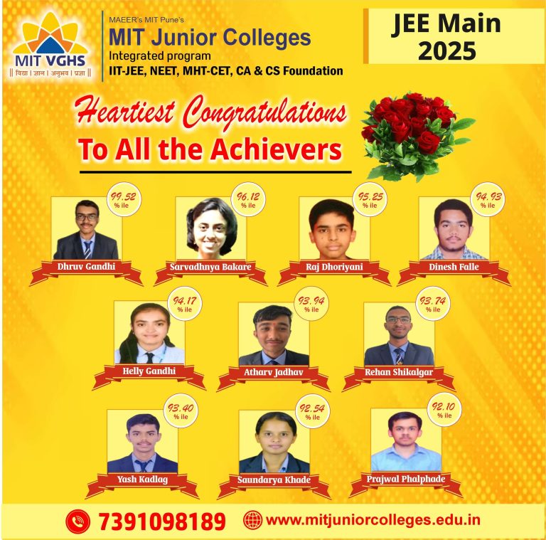MIT Junior College Barshi Common JEE results 2025